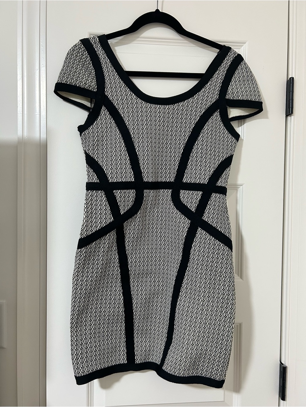 Black and White Panelled Mini Dress